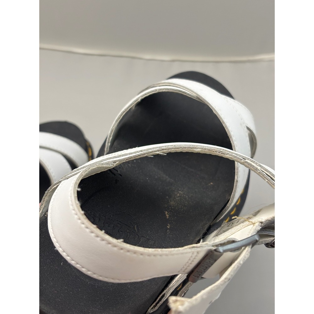 Dr. Martens Voss II White Leather Platform Sandals Womens 9 Ziggy Sole AW004 - Picture 4 of 10